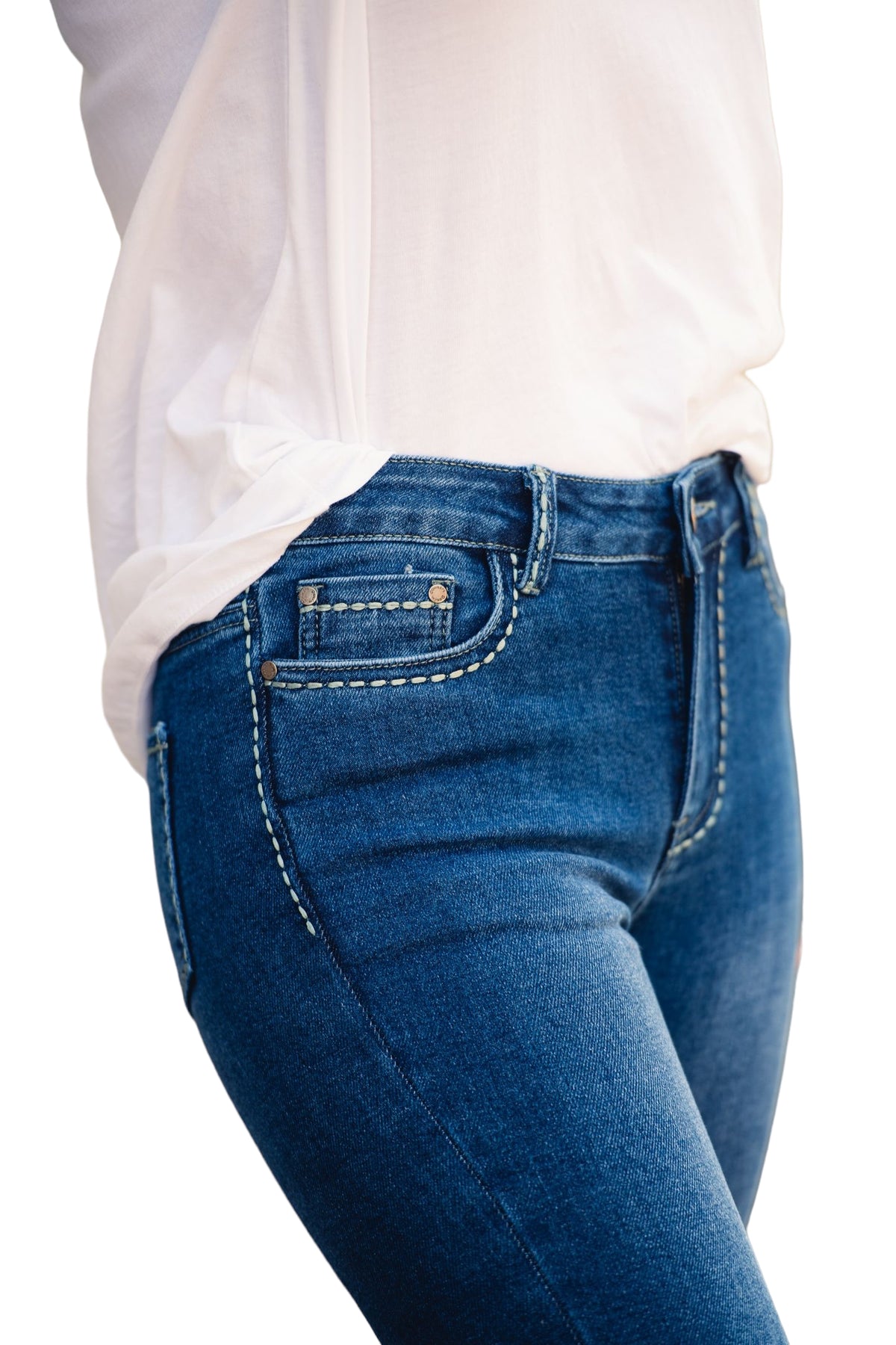 'Hayley' Thick Stitch Skinny Jeans