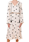 'Bonnie' Midi Dress - Cream & Black Spot