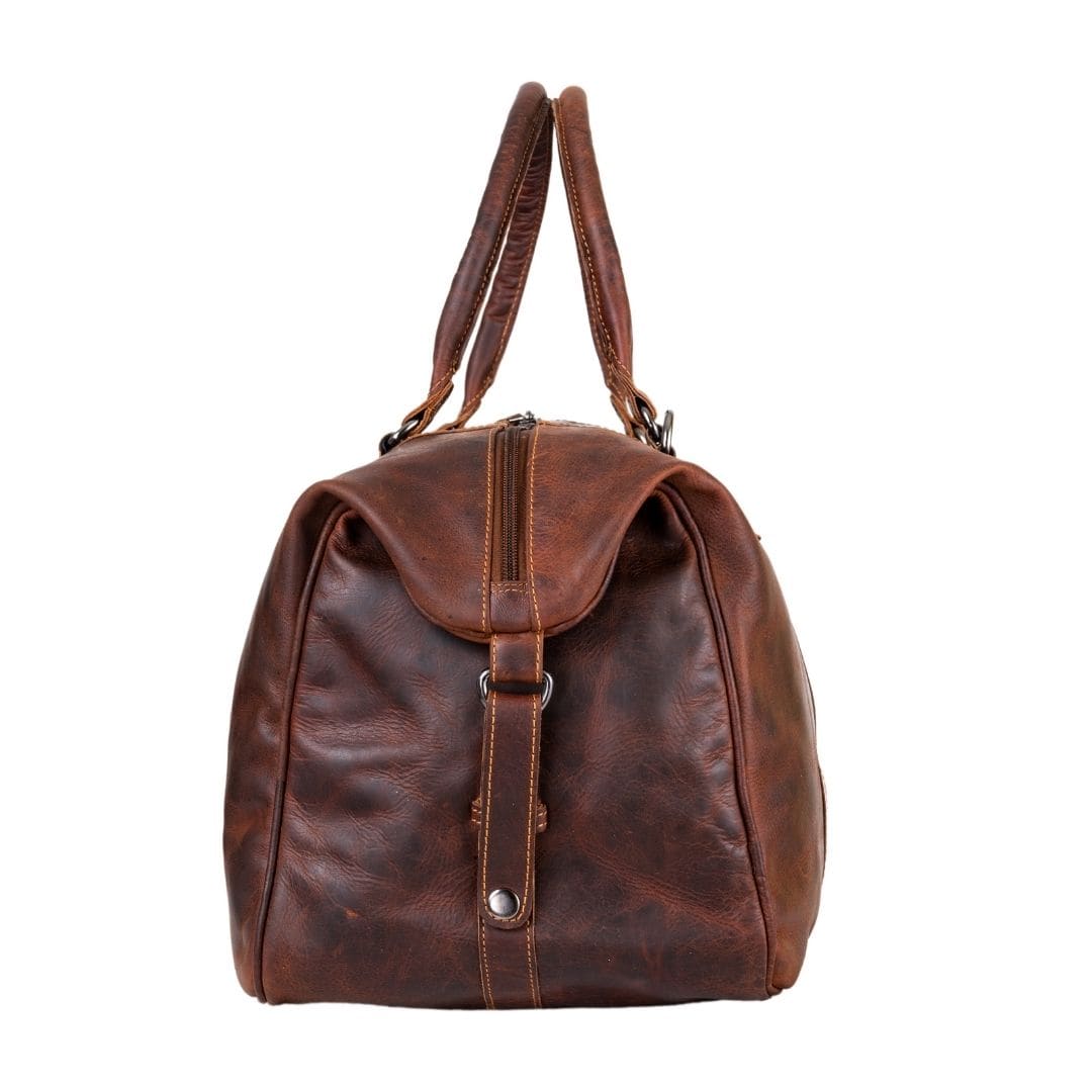 The Weekender Leather Duffle Bag - Sandel