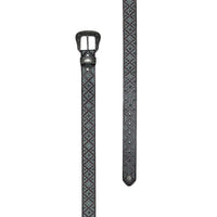 'Emmaline' Leather Belt - Choc/Turq