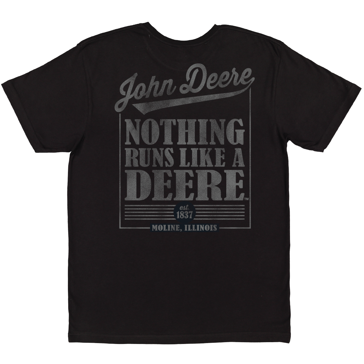John Deere Black "Nothing Runs Like A Deere" Tee