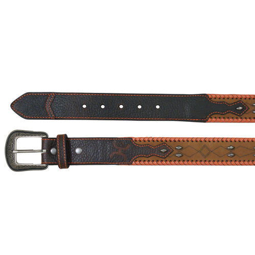 Orange Laced Leather Belt