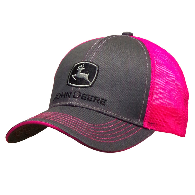 John Deere Neon Cap - Charcoal/Pink