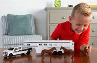 Ford F-350 Pickup with Horse Trailer and Horses - 1/32