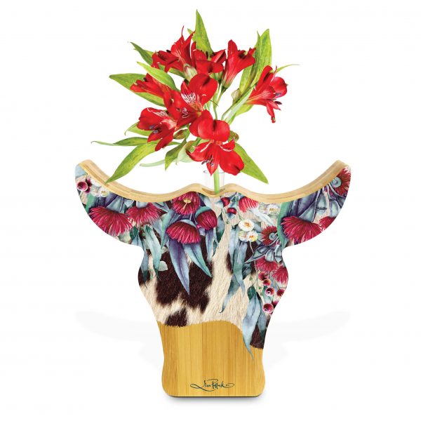 Bamboo Bud Vase Cow Blossoms