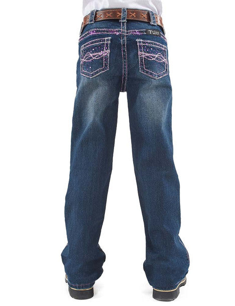 Girls 'Pink Sparkles' Bootcut Jeans