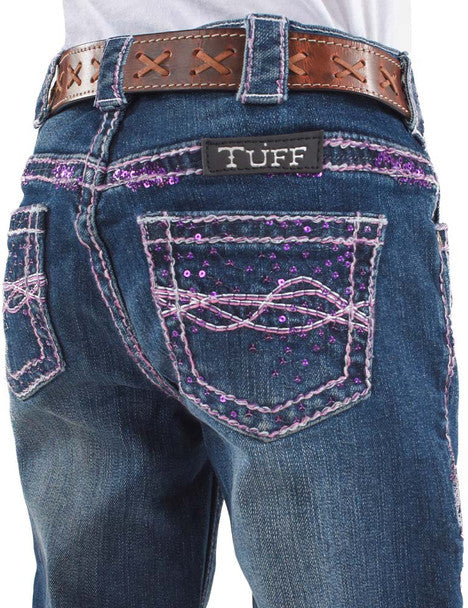 Girls 'Pink Sparkles' Bootcut Jeans