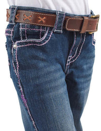 Girls 'Pink Sparkles' Bootcut Jeans