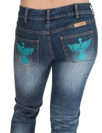'Turquoise Thunder' Classic Fit Bootcut Jeans