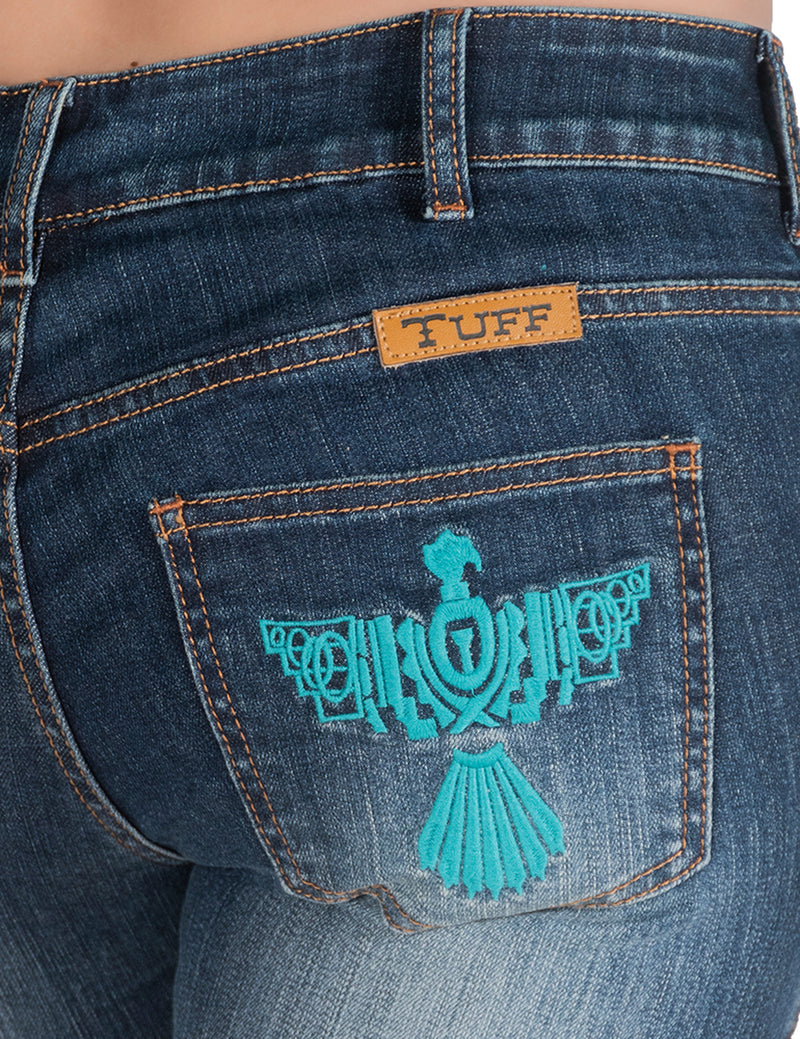 'Turquoise Thunder' Classic Fit Bootcut Jeans