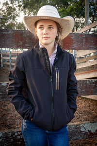 [SALE] Unisex Black & Gold Softshell Microfiber Fleece Jacket