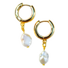 'Jessica' Huggie Hoops with Baroque Keshi Pearl