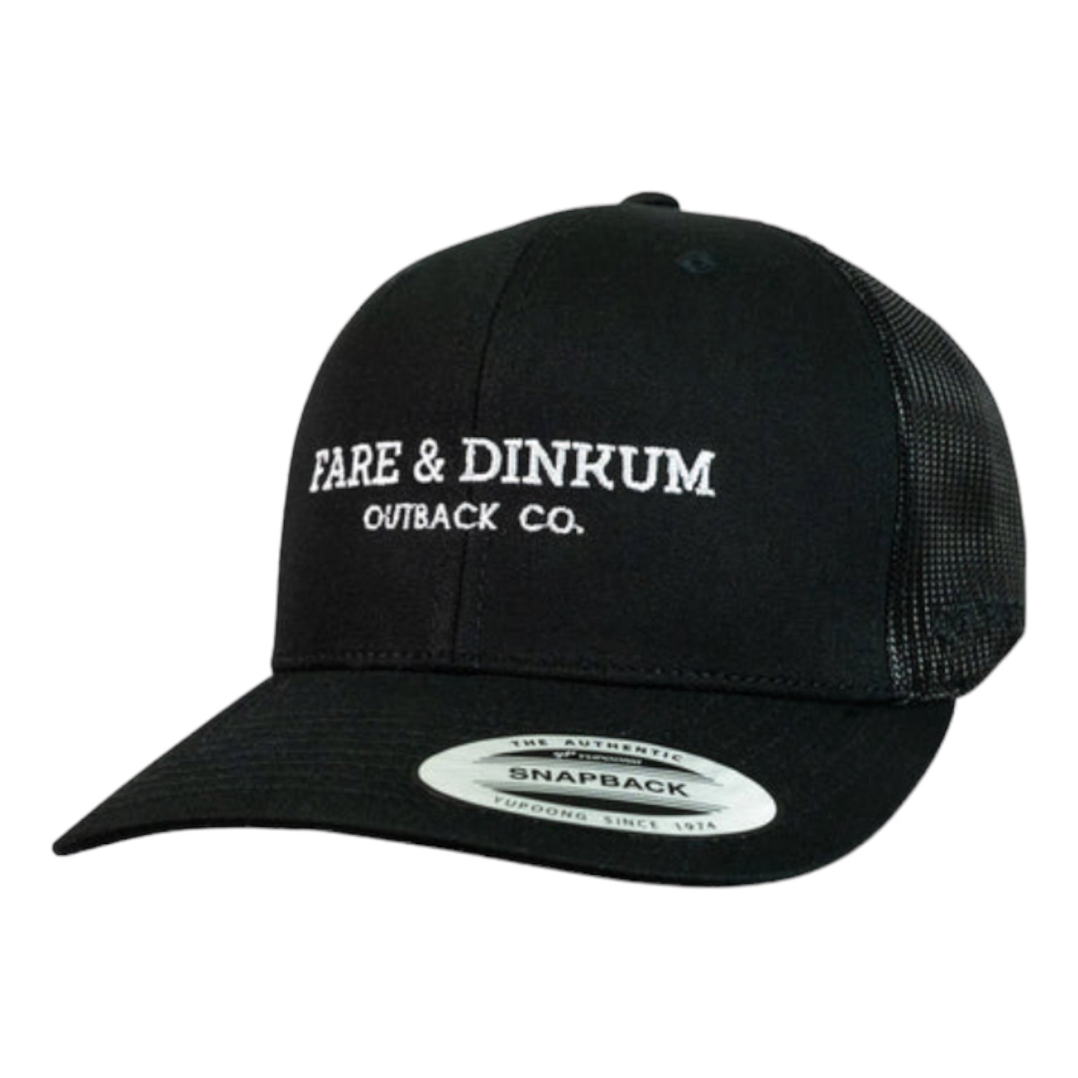 Fare & Dinkum Black Trucker Cap