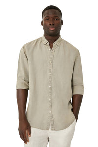 Tennyson Linen Longsleeve Shirt - Porcini