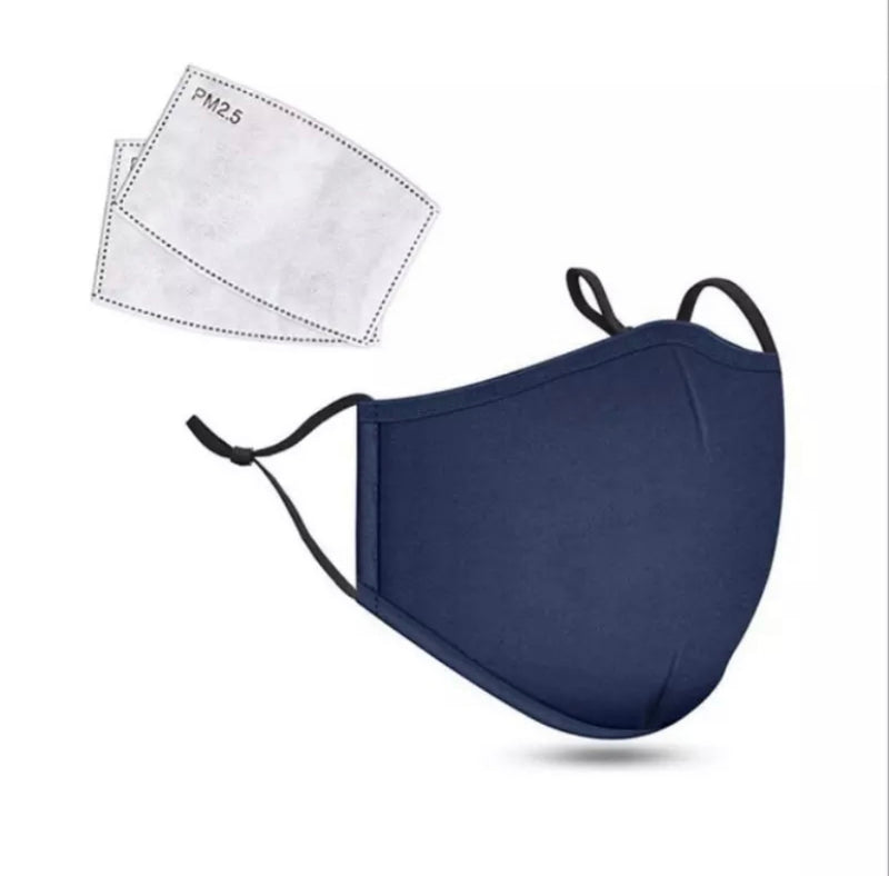 Navy Cotton/Linen Face Mask