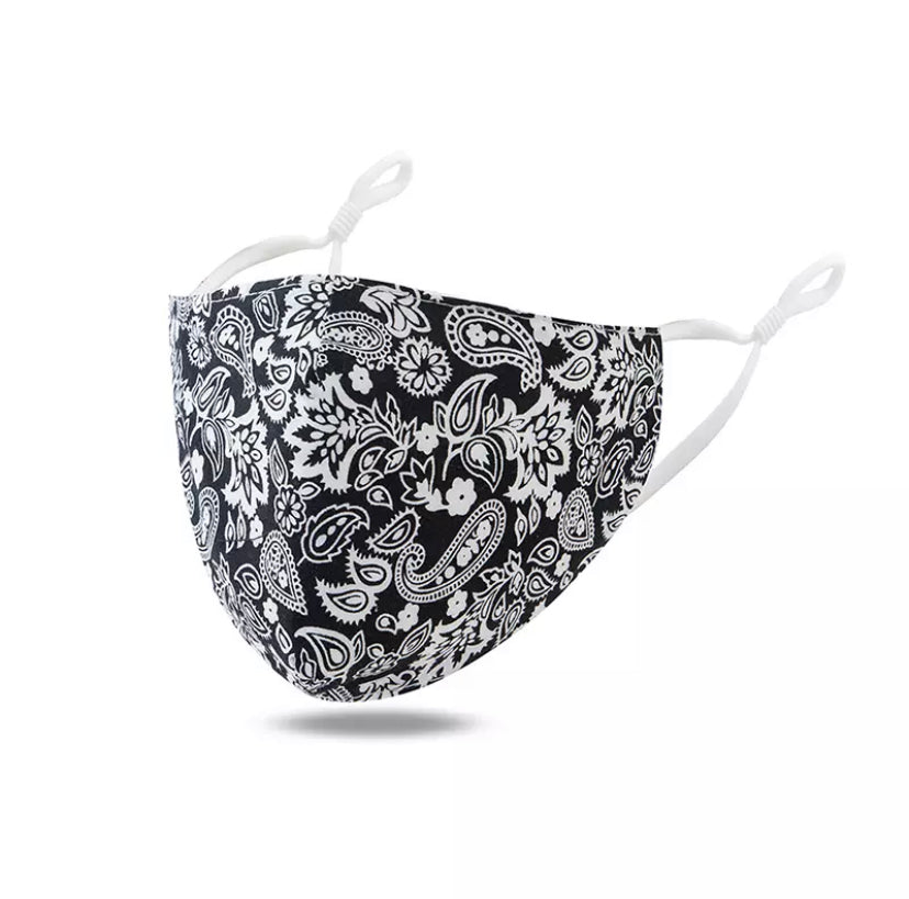 Patterned Cotton/Linen Face Mask