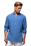 The Hampton Linen Longsleeve Shirt - Blue