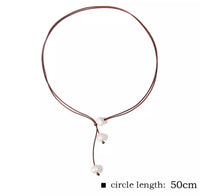 Faux Leather & Pearl Choker [Assorted Colours]