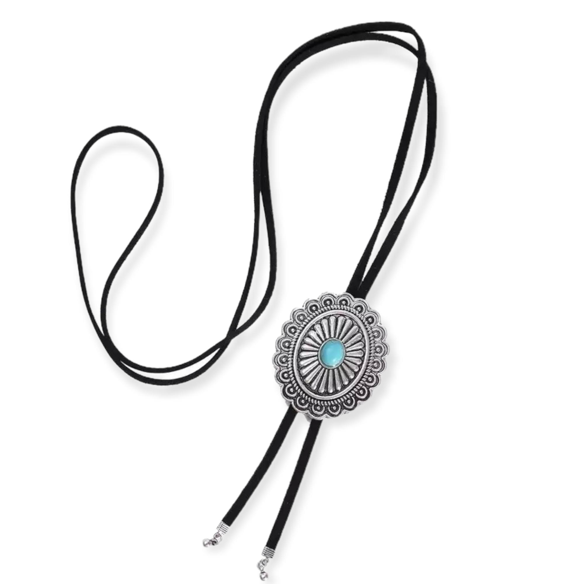 Silver Black Leather Choker