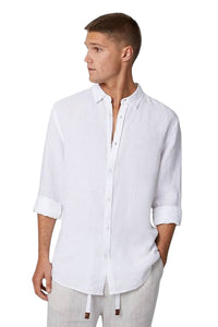 Tennyson Linen Longsleeve Shirt - White