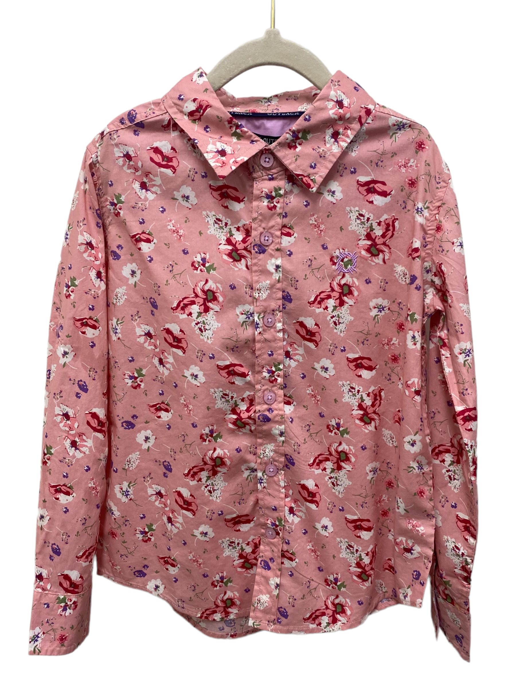 Girls Floral Button-Up Shirt
