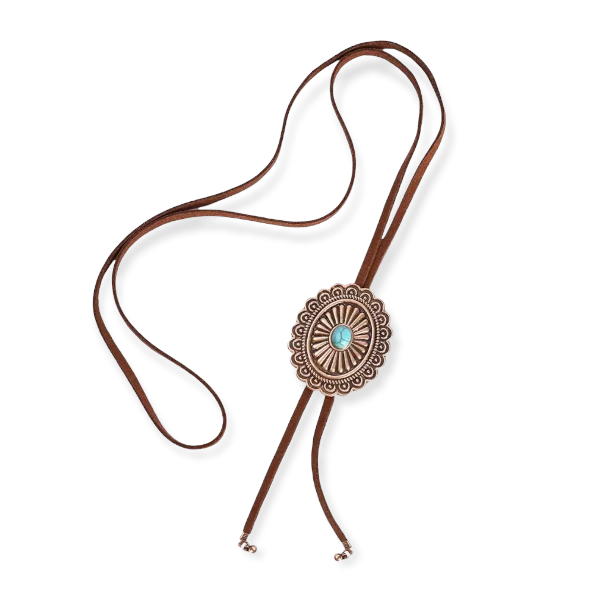 Antique Gold Tan Leather Choker
