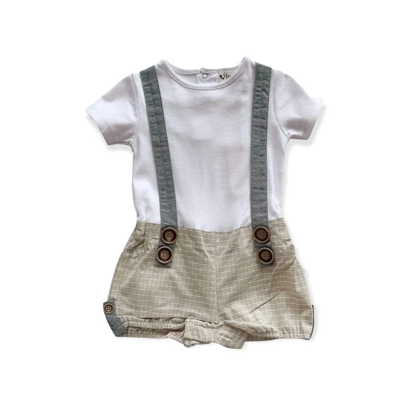 Digby Baby Romper - Stone