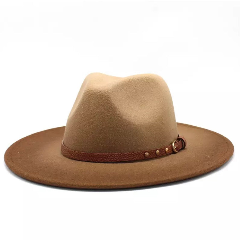 Gradient Felt Fashion Hat - Brown