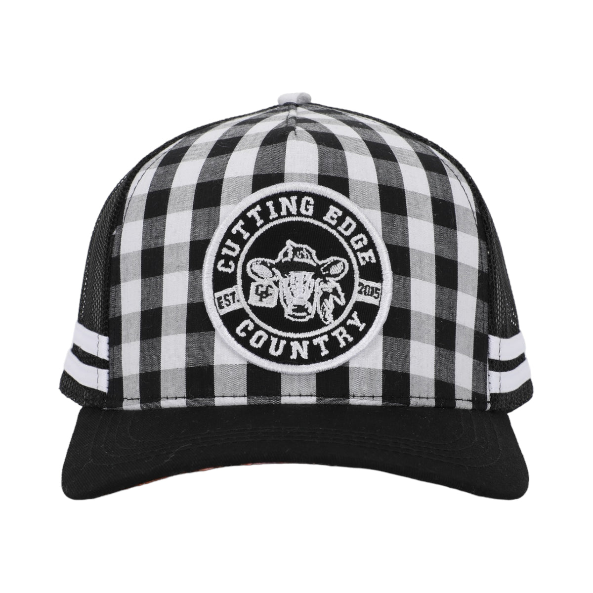 Black Gingham Trucker Cap