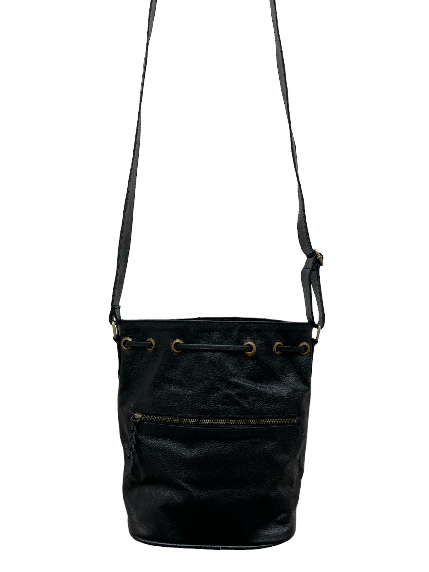 ‘Mingoola’ Cowhide Bucket Bag - Black