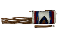 Tooled Saddle Blanket Tassel Clutch