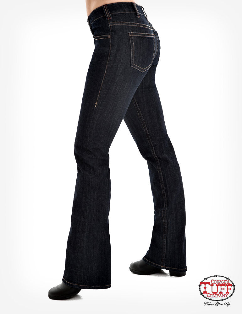 'Just Tuff Dark' Natural Waist Bootcut Jeans