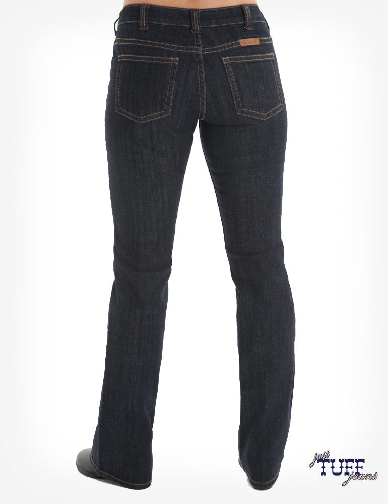 'Just Tuff Dark' Natural Waist Bootcut Jeans