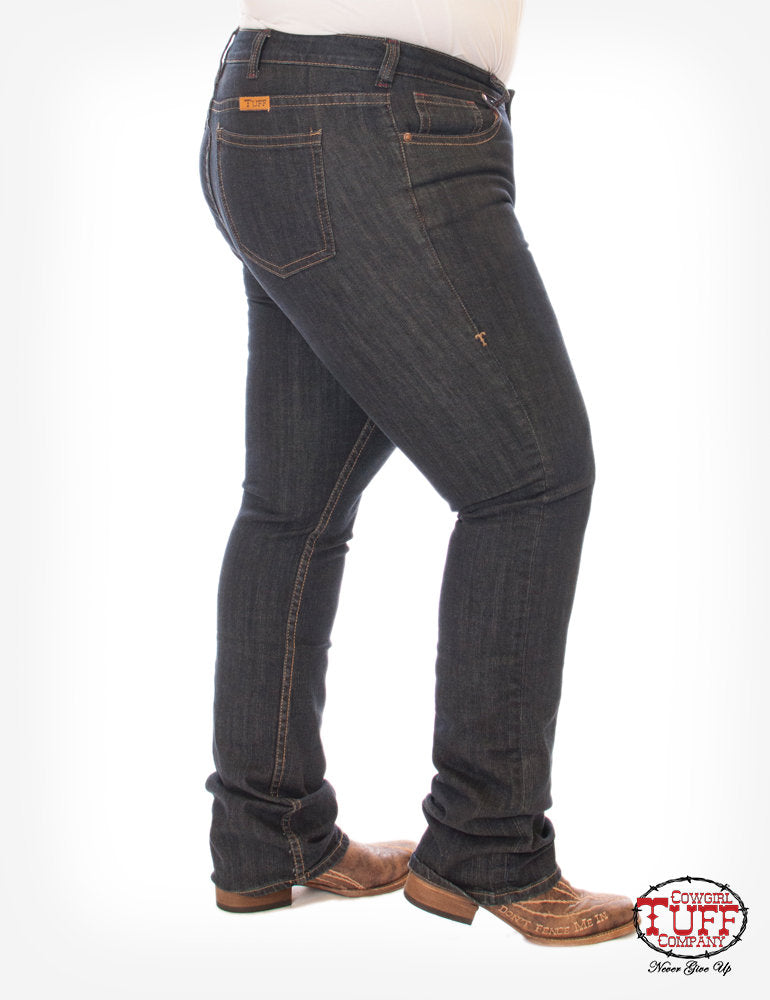 'Just Tuff Dark' Natural Waist Bootcut Jeans