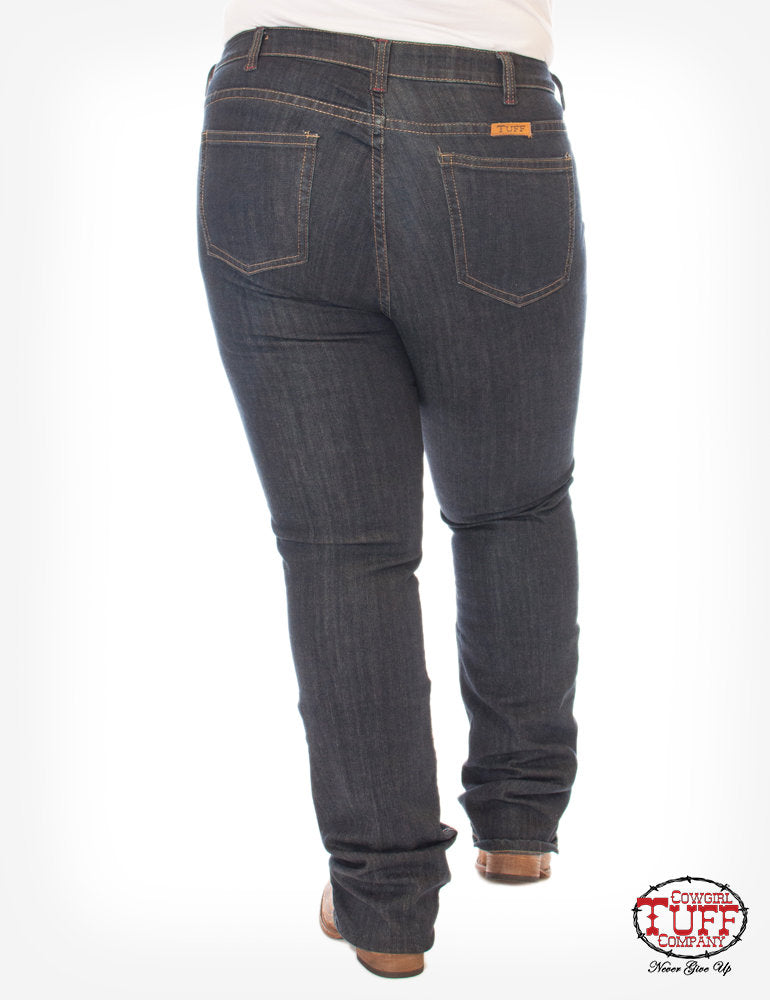 'Just Tuff Dark' Natural Waist Bootcut Jeans