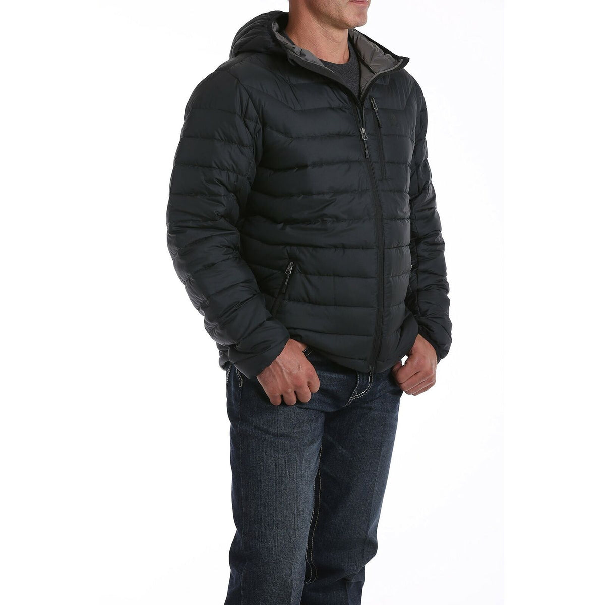 Cinch Men's Black Down Hooded Jacket
