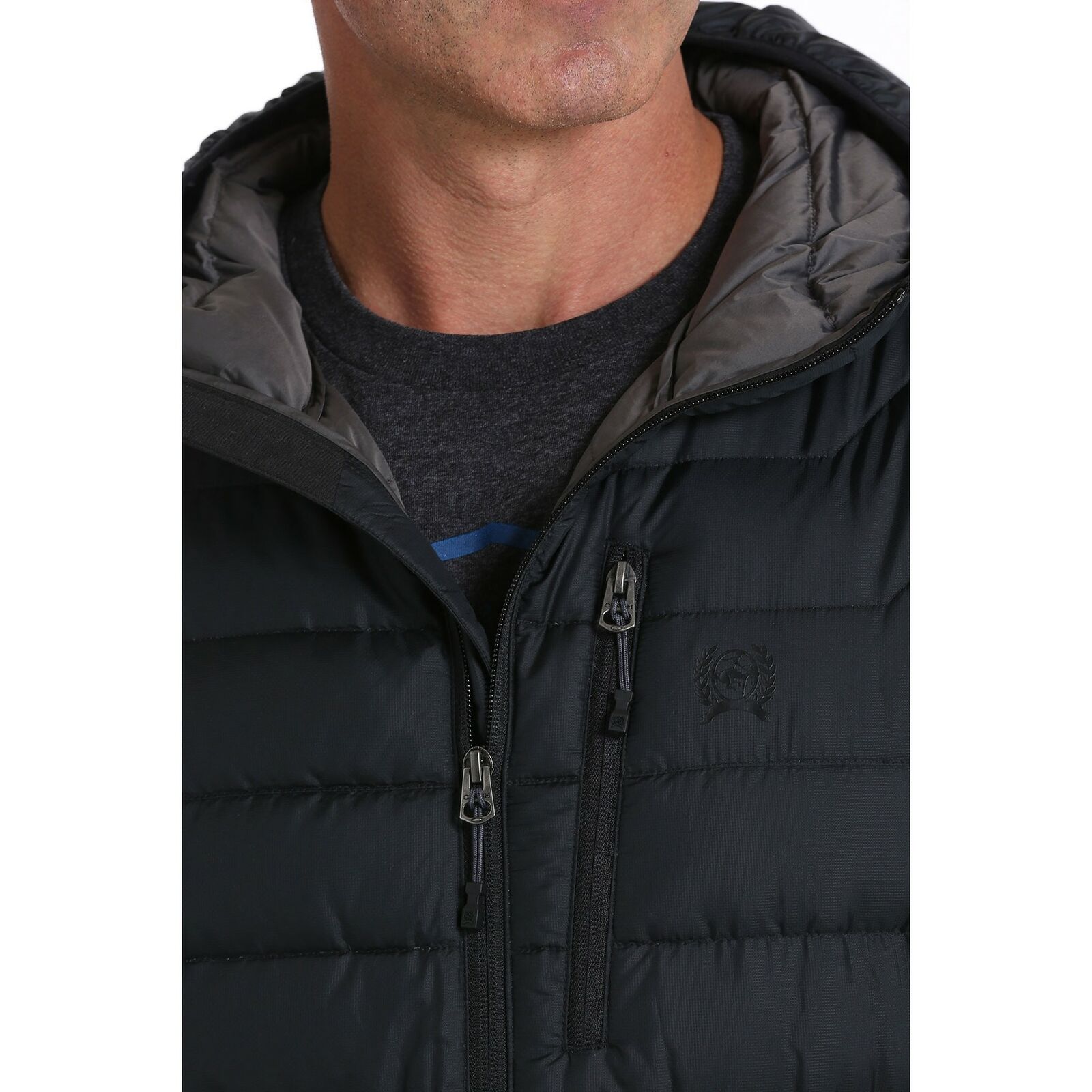 Cinch Men's Black Down Hooded Jacket