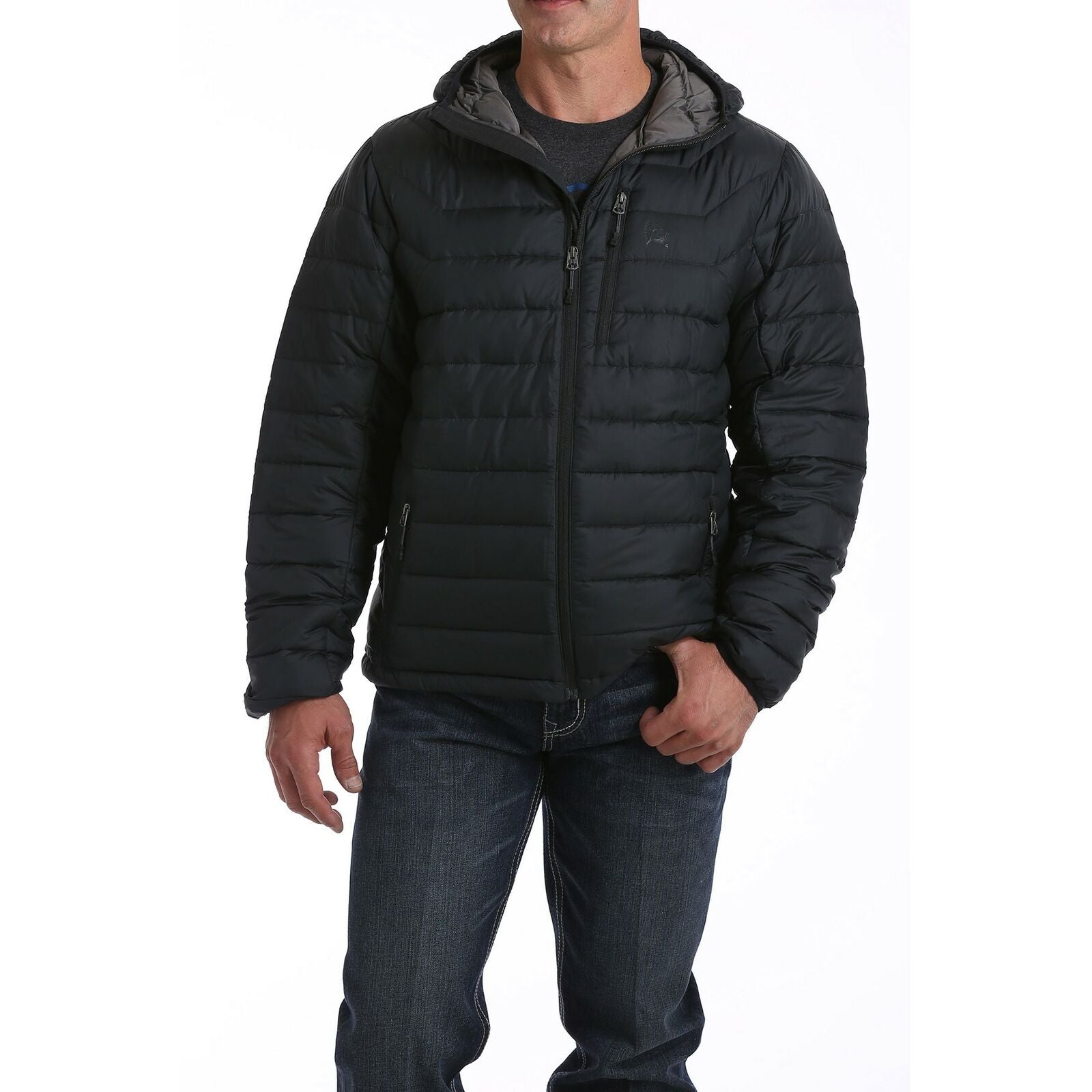 Cinch Men's Black Down Hooded Jacket