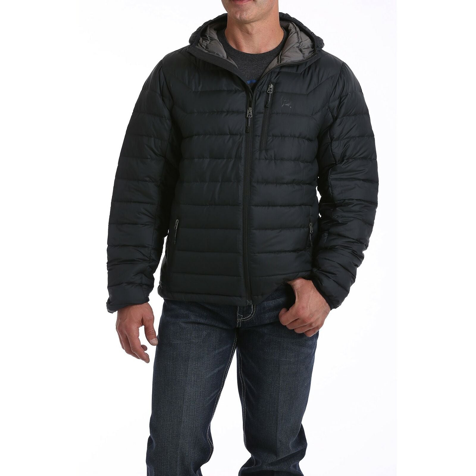 Cinch Men's Heavyweight Black Down Hooded Jacket