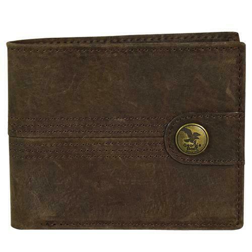 Mens Wallet Bifold Leather Concho Brown